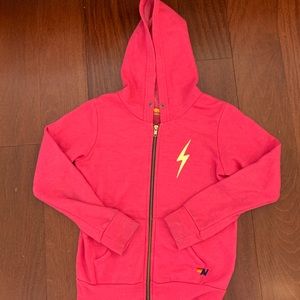 Aviator Nation Kids Hot Pink Zip Up Bolt Hoodie